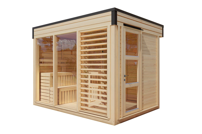 Wolff Finnhaus Sauna Paradiso 3x2 2-Raum Set-2, mit Bio Ofen ext. Steuerung 9 kw
