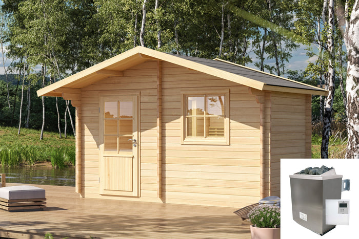 Wolff Finnhaus Saunahaus de luxe Sanna 70 -ohne Terrasse, Set-1