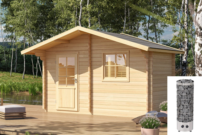 Wolff Finnhaus Saunahaus de luxe Sanna 70 -ohne Terrasse, Set-3