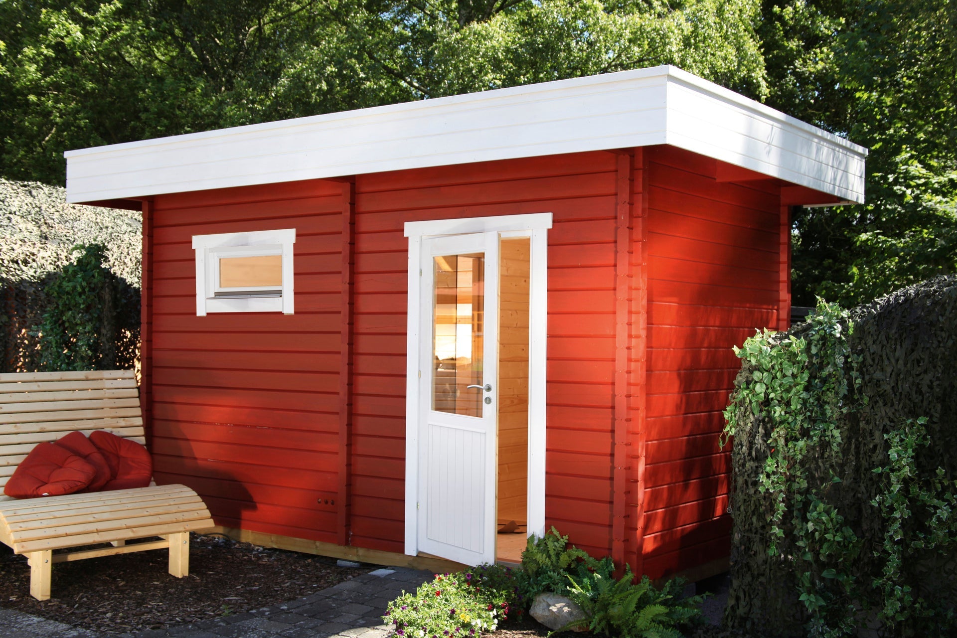 Wolff Saunahaus Mikko 70 Halbglastür Set 2