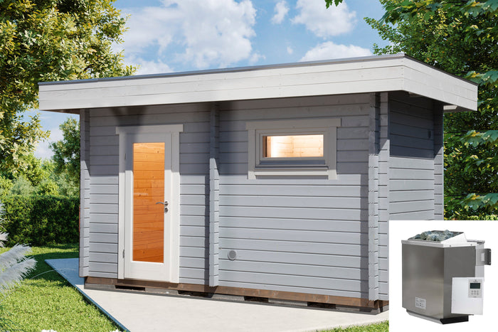 Wolff Saunahaus Mikko 70 Vollglastür Set 1