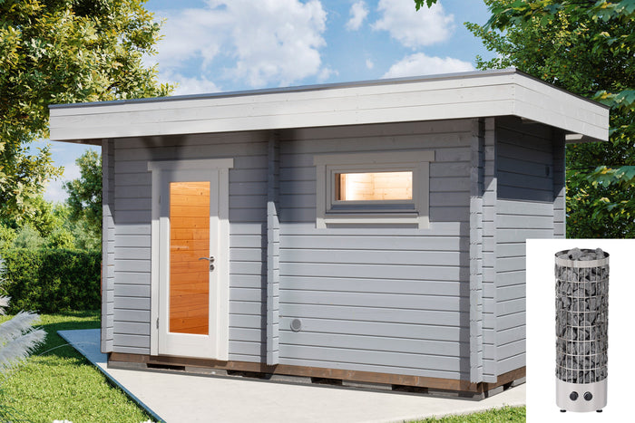 Wolff Saunahaus Mikko 70 Vollglastür Set 2