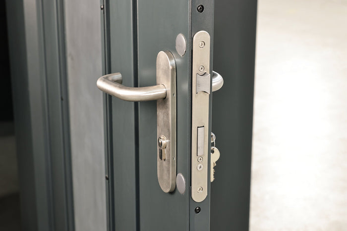 Wolff Finnhaus Metallgartenhaus Thorin 3924, Anthrazit, 1 flg, inkl. Seitendach 1,50 m links