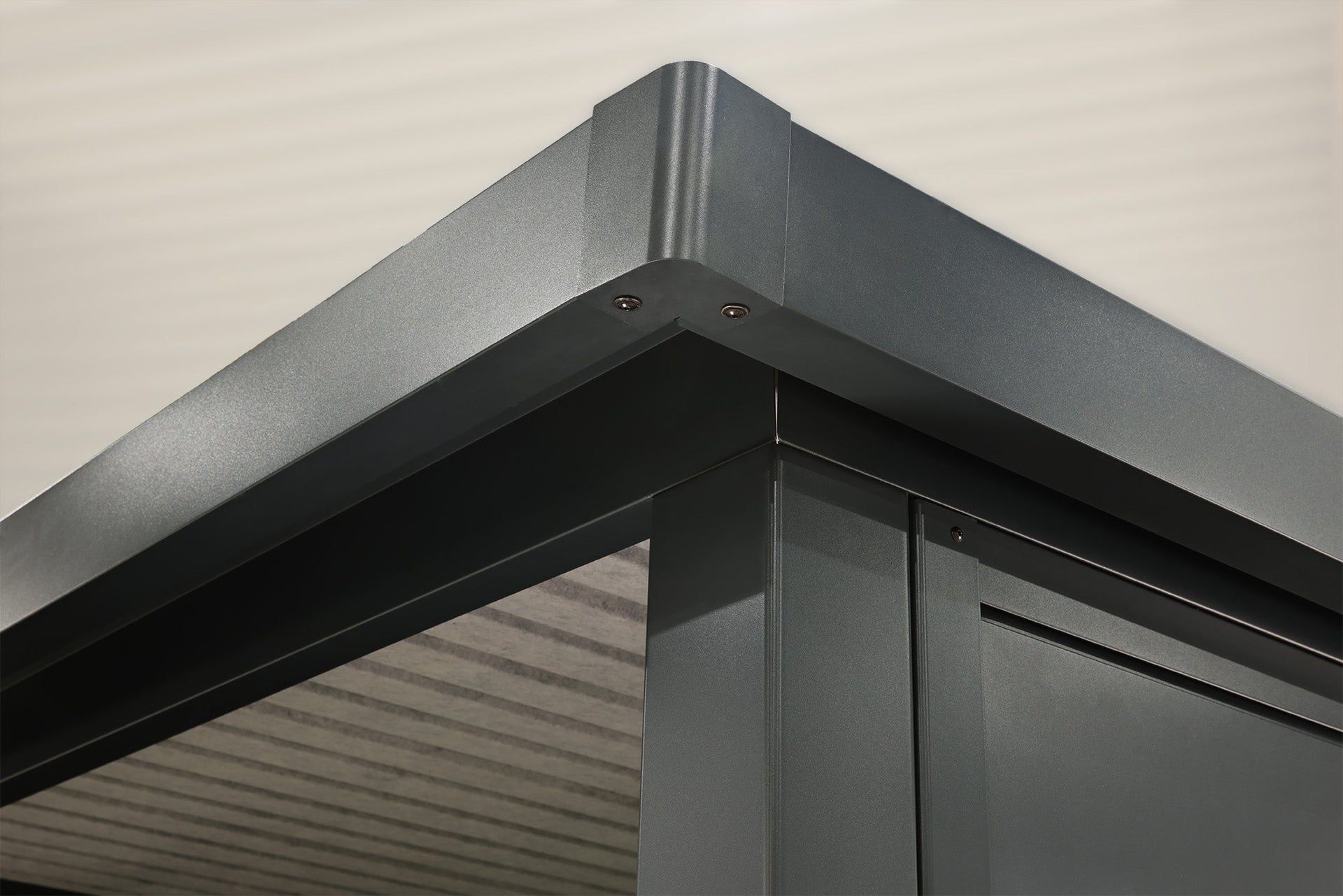 Wolff Finnhaus Metallgartenhaus Thorin 3924, Anthrazit, 1 flg, inkl. Seitendach 1,50 m links