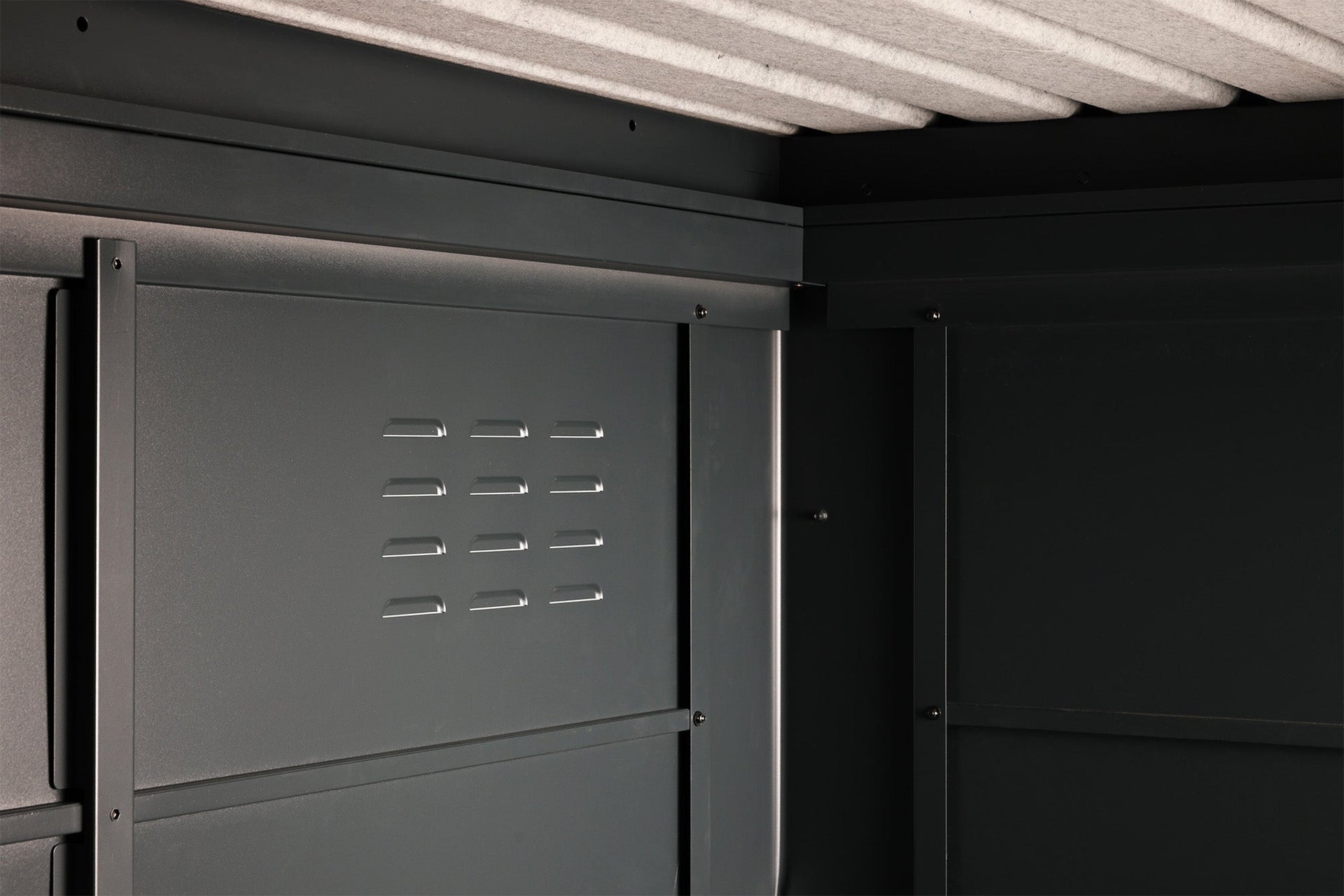 Wolff Finnhaus Metallgartenhaus Thorin 3924, Anthrazit, 1 flg, inkl. Seitendach 1,50 m links