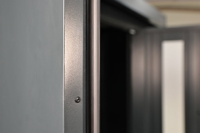 Wolff Finnhaus Metallgartenhaus Thorin 3924, Anthrazit, 1 flg, inkl. Seitendach 1,50 m links