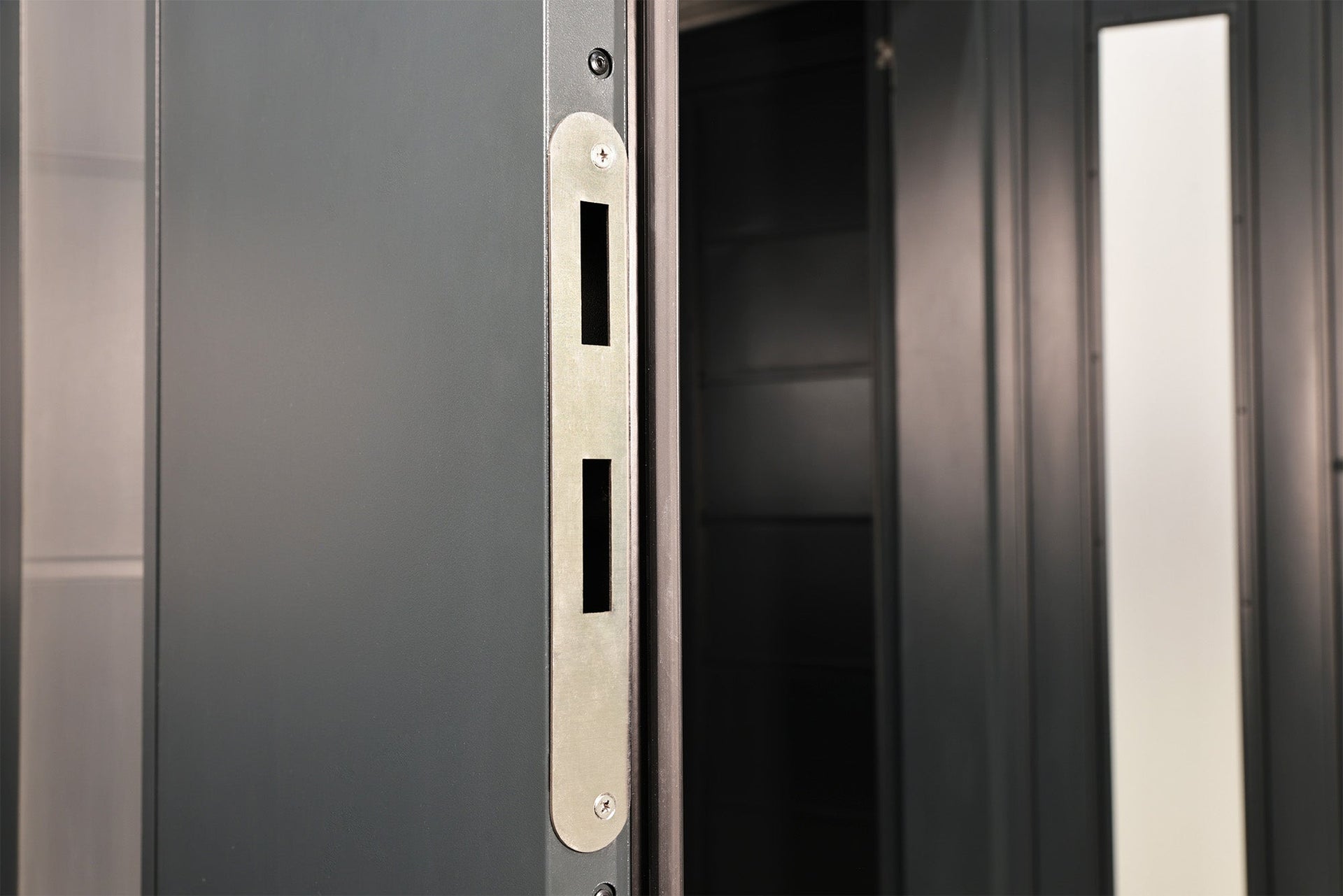 Wolff Finnhaus Metallgartenhaus Thorin 3924, Anthrazit, 1 flg, inkl. Seitendach 1,50 m links