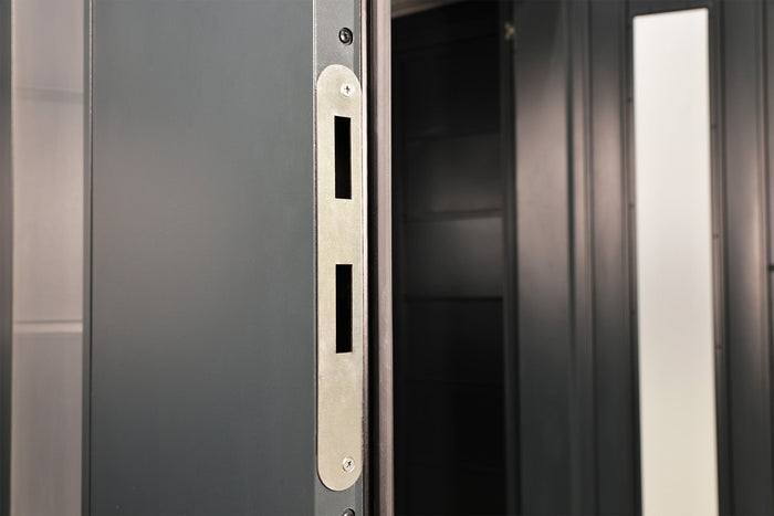 Wolff Finnhaus Metallgartenhaus Thorin 3924, Anthrazit, 1 flg, inkl. Seitendach 1,50 m links