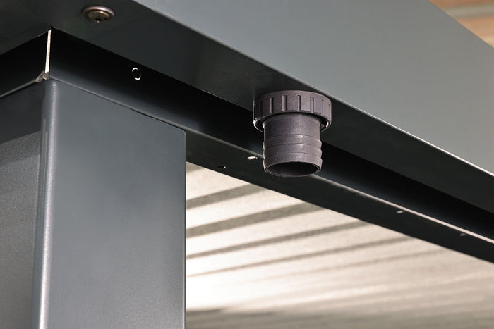 Wolff Finnhaus Metallgartenhaus Thorin 3924, Anthrazit, 1 flg, inkl. Seitendach 1,50 m links