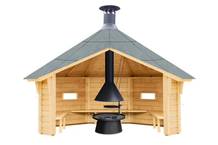 Wolff Finnhaus Wetterschutzhütte Wanja 3327 XL 45 mit Grill