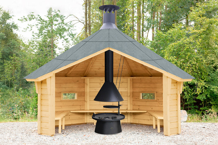 Wolff Finnhaus Wetterschutzhütte Wanja 3327 XL 45 mit Grill