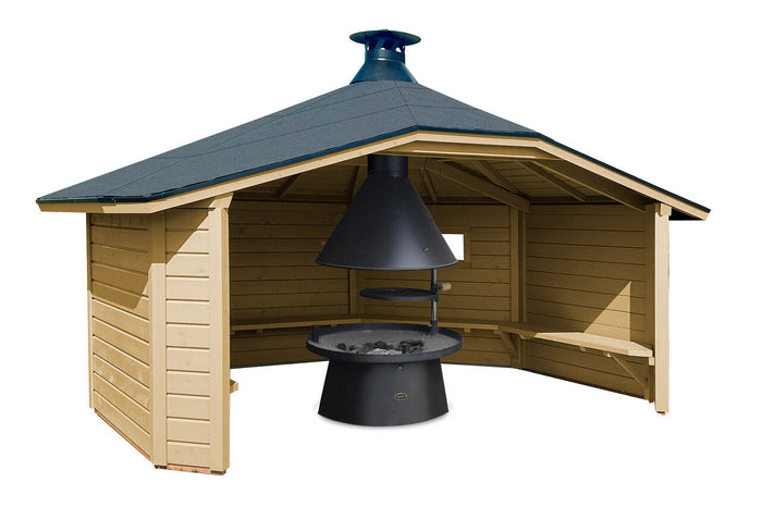 Wolff Finnhaus Wetterschutzhütte Wanja 3342 45 mit Grill