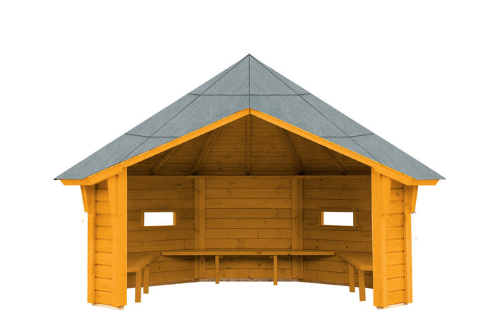 Wolff Finnhaus Wetterschutzhütte Wanja 3327 XL 45 Eiche Rustikal