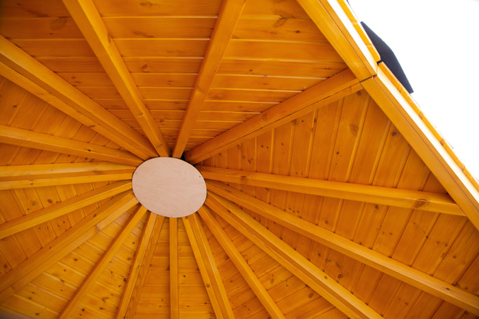 Wolff Finnhaus Wetterschutzhütte Wanja 3327 XL 45 Eiche Rustikal mit Grill