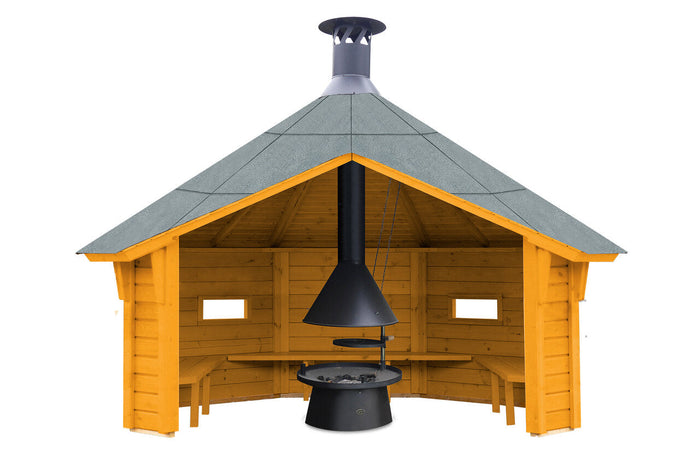 Wolff Finnhaus Wetterschutzhütte Wanja 3327 XL 45 Eiche Rustikal mit Grill