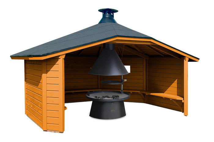 Wolff Finnhaus Wetterschutzhütte Wanja 3342 45 Eiche Rustikal mit Grill