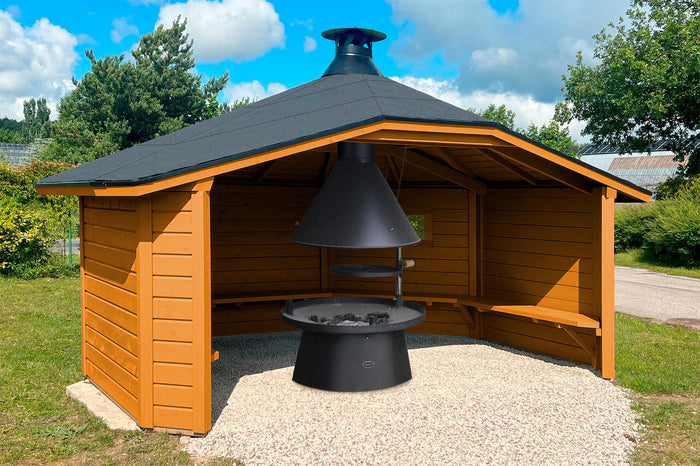 Wolff Finnhaus Wetterschutzhütte Wanja 3342 45 Eiche Rustikal mit Grill