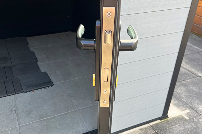 Wolff Finnhaus WPC-Haus Tona 6024 Anthrazit mit Wandpaket