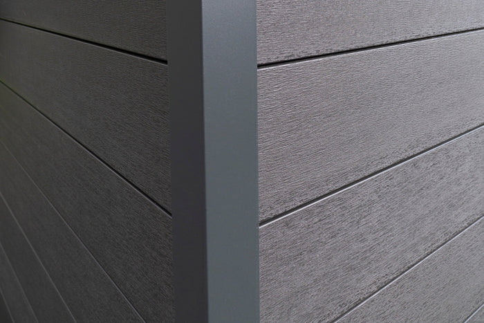 Wolff Finnhaus WPC-Haus Tona 6030 Hellgraumit Wandpaket