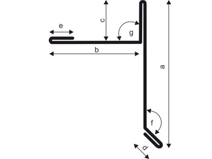Aluminium Winkelprofil Typ 3b, 200 cm Ortblech mit Wasserpfalz - 1 Stück