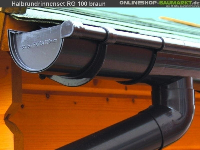 Dachrinnen Set RG 100 braun 300 x 800 cm Winkeldach