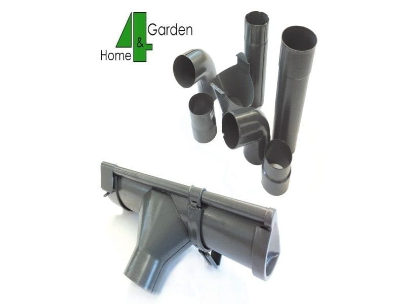 Dachrinnen Set RG 100 dunkelgrau 600 cm Satteldach, zweiseitig