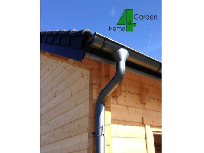 Dachrinnen Set RG 100 dunkelgrau 700 cm Satteldach, zweiseitig