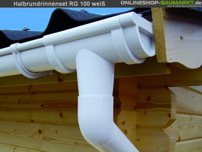Dachrinnen Set RG 100 weiß 4 x 800 cm Walmdach