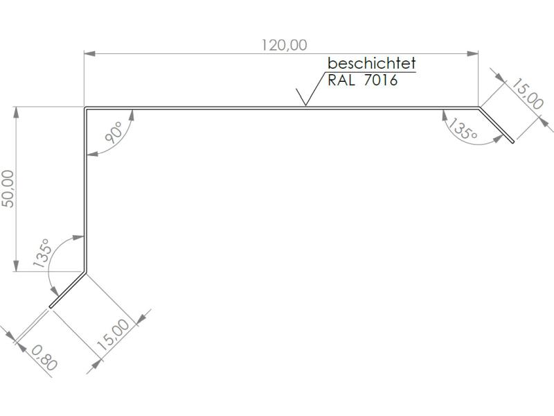 Giebelabdeckung Satteldach Typ 2a - 5 Stück