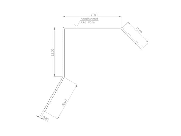 Montage Blendenabdeckung Flachdach Typ 1b - bis 30 mm Blendendicke - 1 Stück