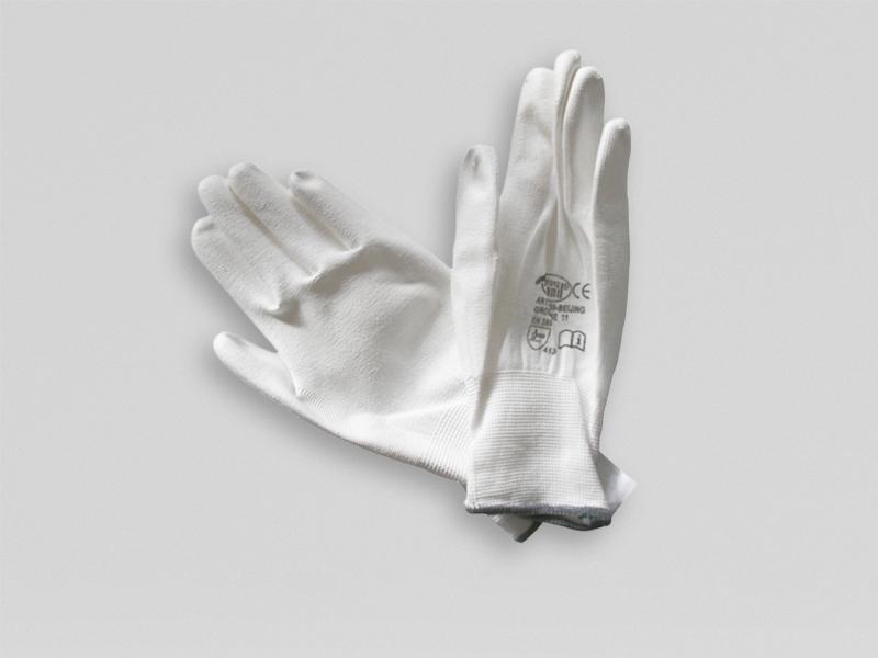 NITRAS 6200 Arbeitshandschuh Gr. L, PU-beschichtet, weiß