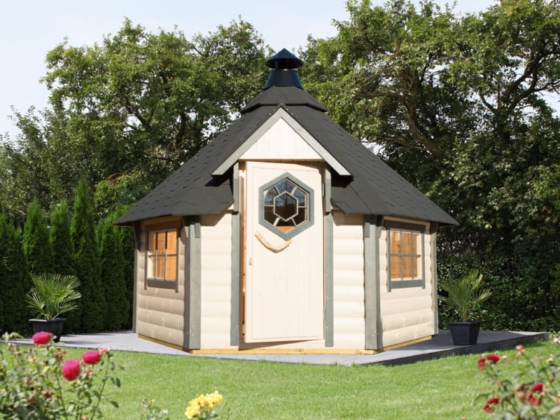 Wolff Finnhaus Aktions-Grillkota Basic 6.7 inkl. schwarzen Schindeln