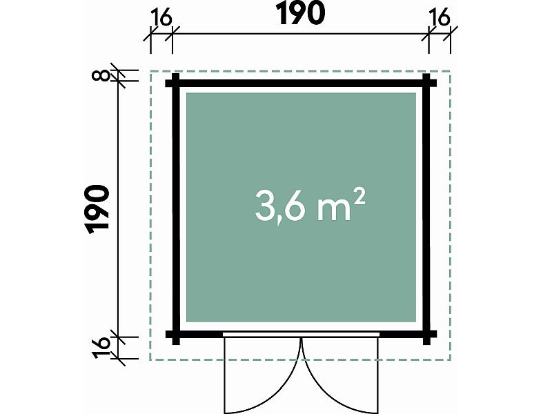 Wolff Finnhaus Aktionshaus Lyon A 28 mm natur, inkl. Fußboden
