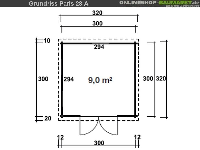 Wolff Finnhaus Aktionshaus Paris A 28 mm imprägniert, inkl. Fußboden