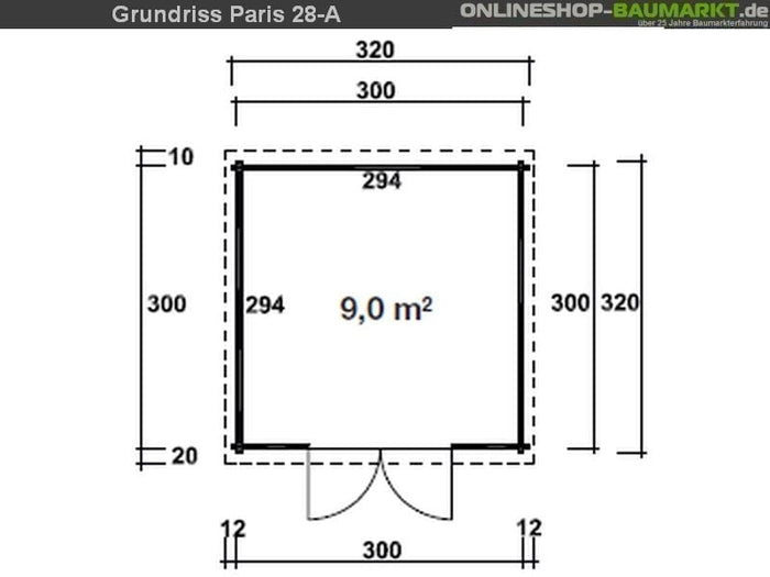 Wolff Finnhaus Aktionshaus Paris A 28 mm imprägniert, inkl. Fußboden