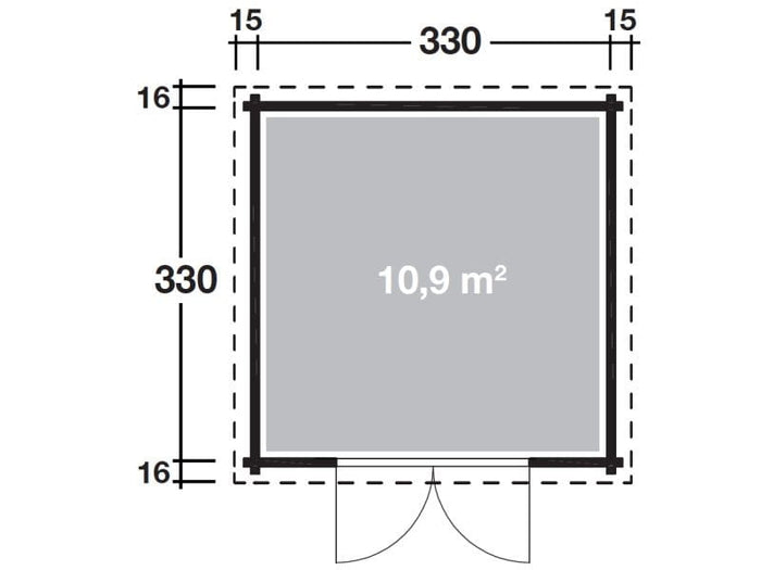 Wolff Finnhaus Aktionshaus Paris C 28 mm natur, inkl. Fußboden