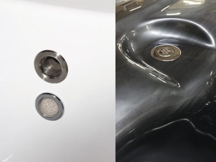 Wolff Finnhaus Badebottich Typ 4, grauer Einsatz, Anstrich Pinie, integrierter Edelstahlofen, inkl.