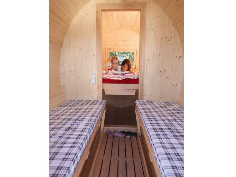 Wolff Finnhaus Campingfass 330, 2-Raum Bausatz mit schwarzen Dachschindeln