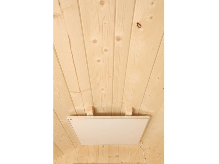 Wolff Finnhaus Campingfass 330, 2-Raum Bausatz mit schwarzen Dachschindeln