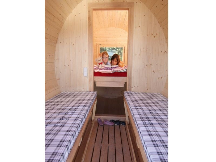 Wolff Finnhaus Campingfass 393, 2-Raum Bausatz mit schwarzen Dachschindeln