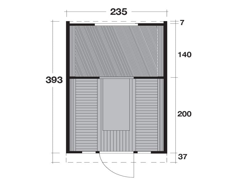 Wolff Finnhaus Campingfass 393, 2-Raum Bausatz mit schwarzen Dachschindeln