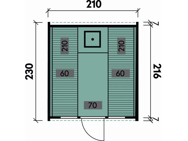 Wolff Finnhaus Cube Saunafass 230 Thermoholz Art 1 Bausatz Typ 1