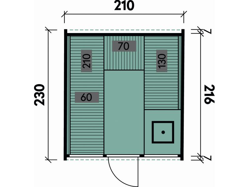 Wolff Finnhaus Cube Saunafass 230 Thermoholz Art 2 Bausatz Typ 2