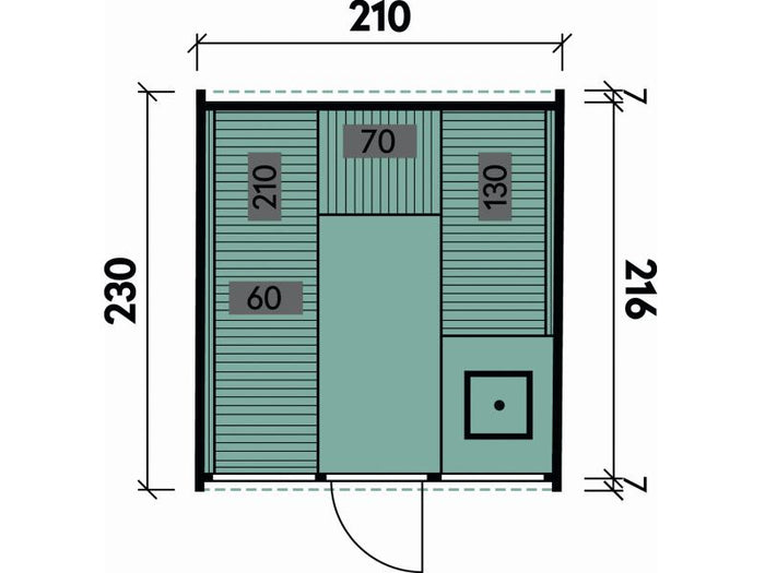 Wolff Finnhaus Cube Saunafass 230 Thermoholz Art 2 Bausatz Typ 2
