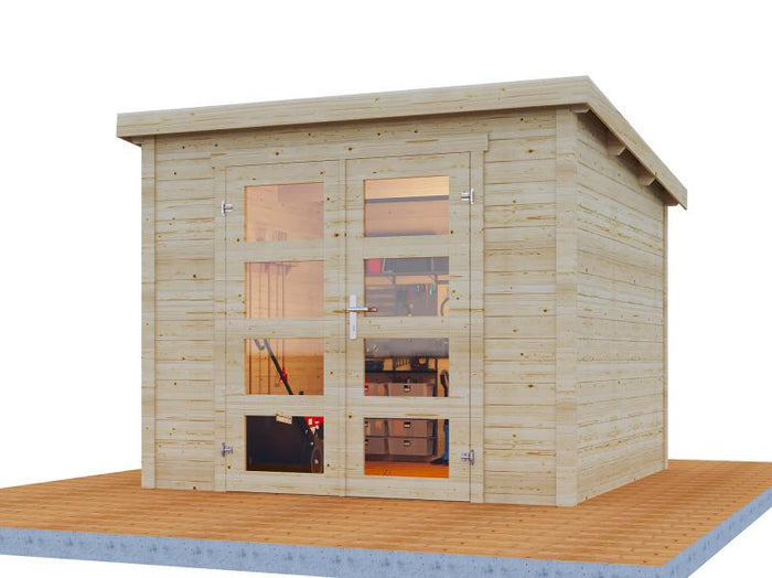 Wolff Finnhaus Gartenhaus Bengt 2525, 28 mm, inkl. Fußboden