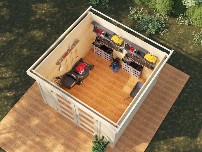 Wolff Finnhaus Gartenhaus Bengt 2525, 28 mm, hellgrau