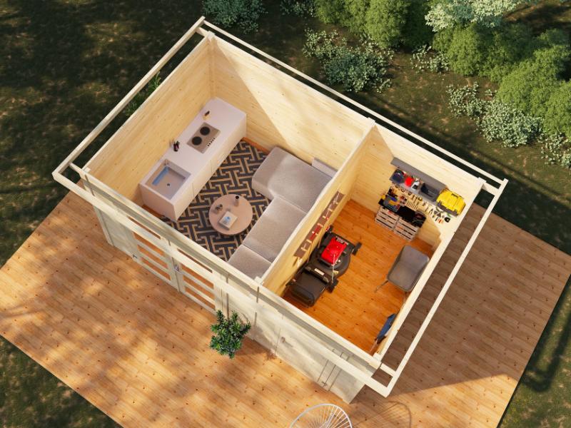 Wolff Finnhaus Gartenhaus Borge 3825 28, Anthrazit