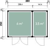 Wolff Finnhaus Gartenhaus Borge 3825 28, anthrazit, inkl. Fußboden