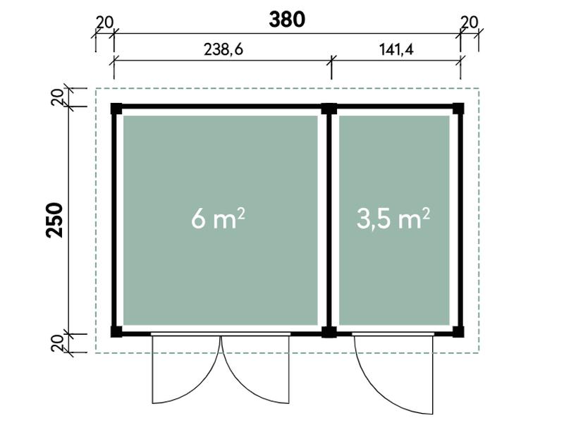 Wolff Finnhaus Gartenhaus Borge 3825 28, Hellgrau