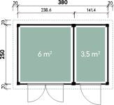 Wolff Finnhaus Gartenhaus Borge 3825 28, inkl. Fußboden